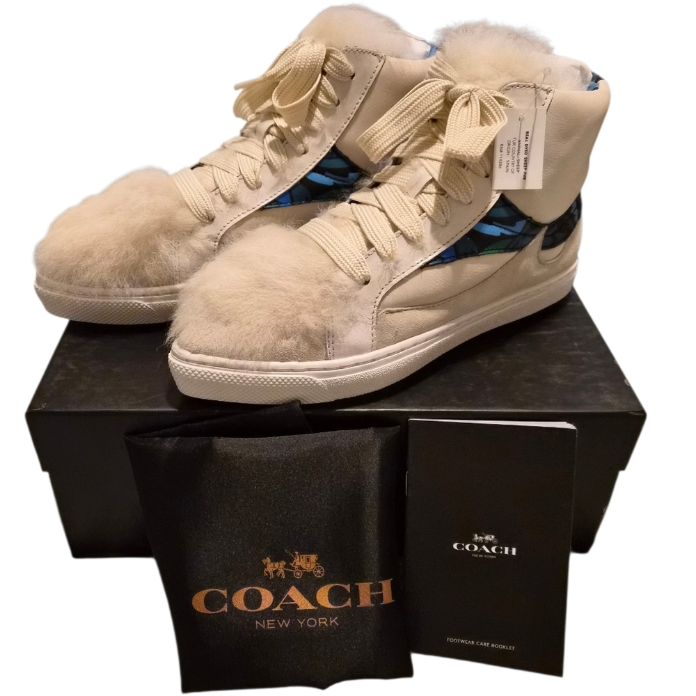 Coach C203 Chalk Suede High-Top Sneakers 6.5 - New In Box